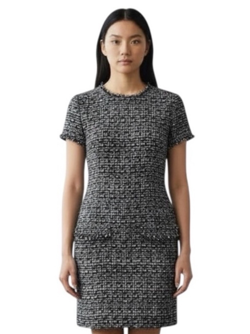 Banana Republic Woman’s Navy, Black, & White Short Sleeve Dress w/Raw Hem size 6